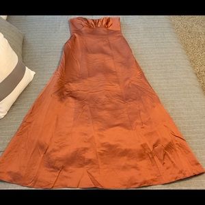 David’s Bridal formal burnt orange strapless dress